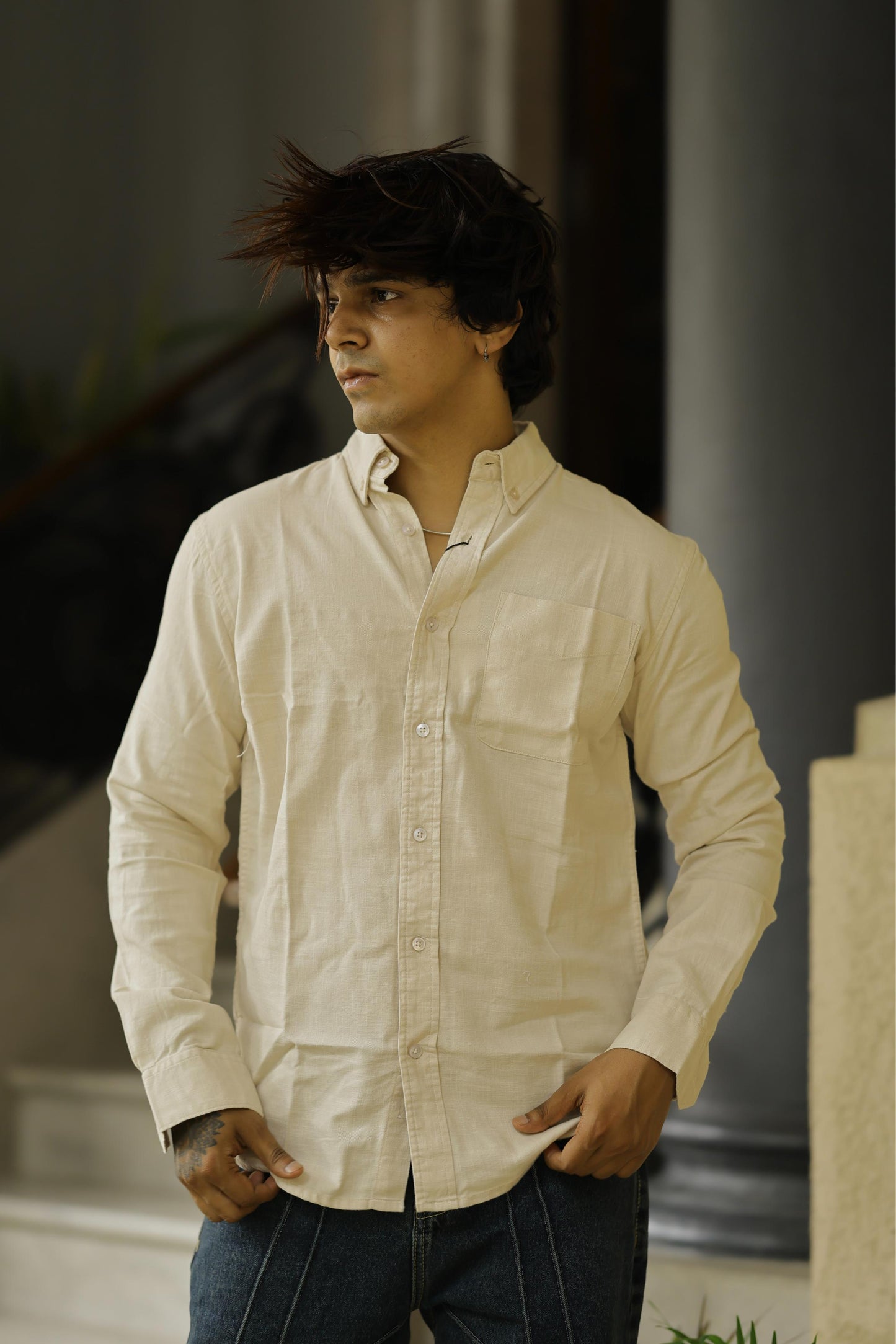 Basic linen full sleeve shirt