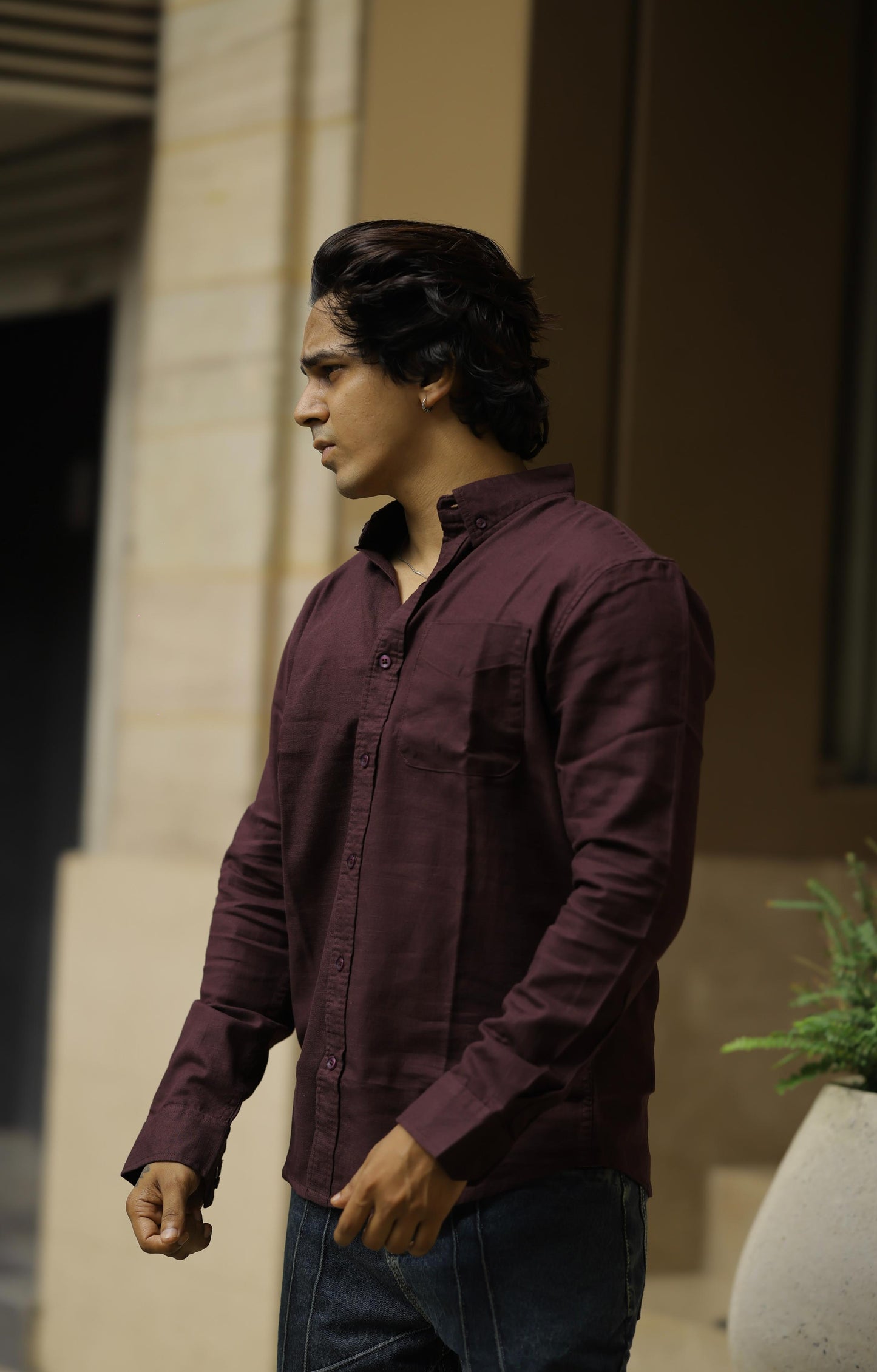 Basic linen full sleeve shirt