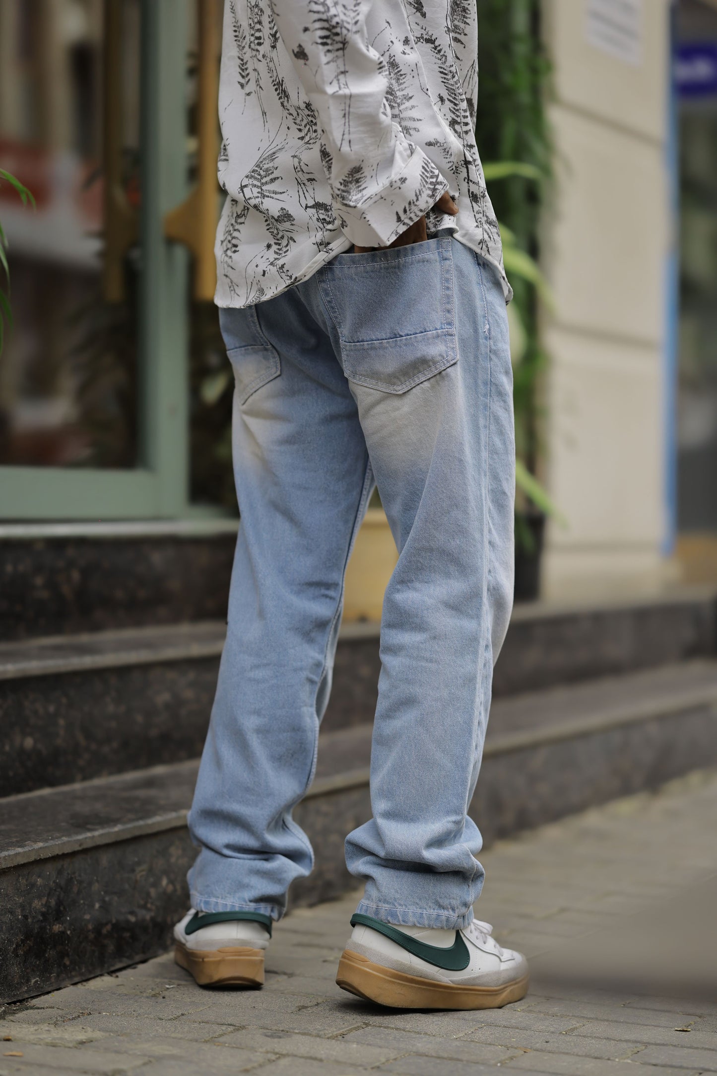 Blue Denim wash straight fit Jeans