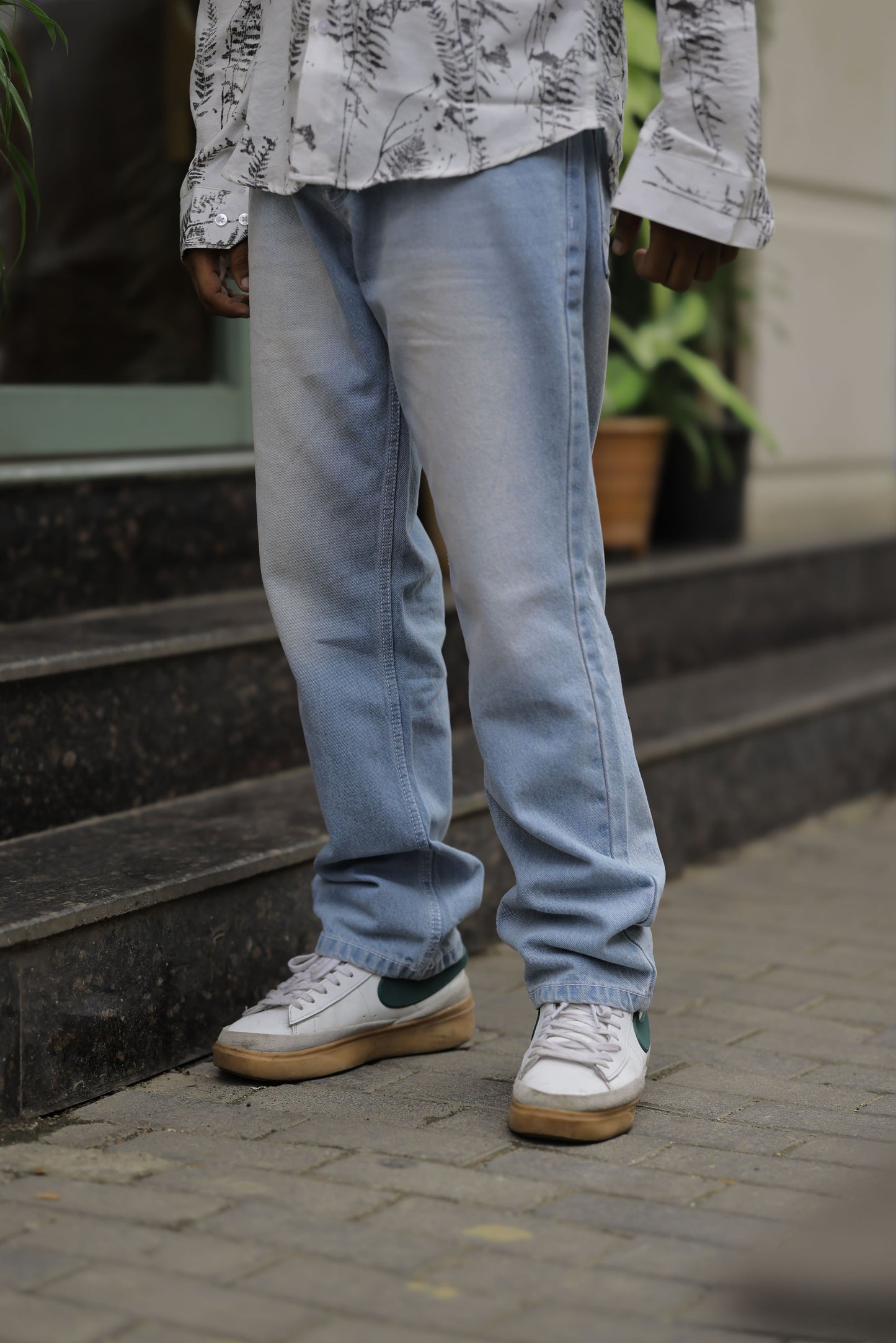 Blue Denim wash straight fit Jeans