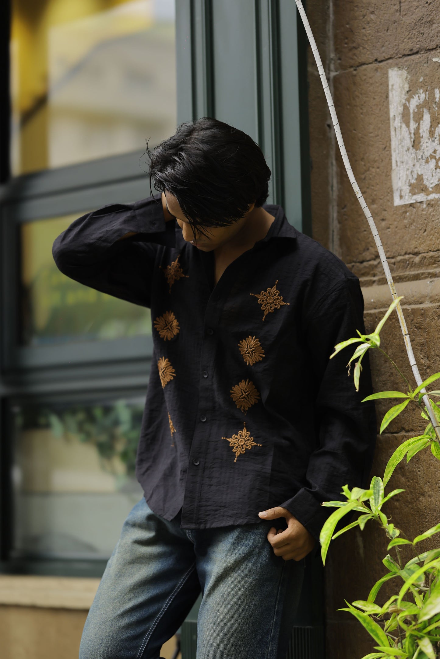 Classic Floral Embroidery Shirt