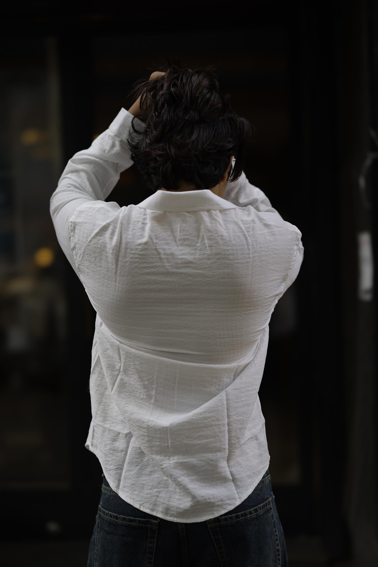 White Texture Full sleeve shirt