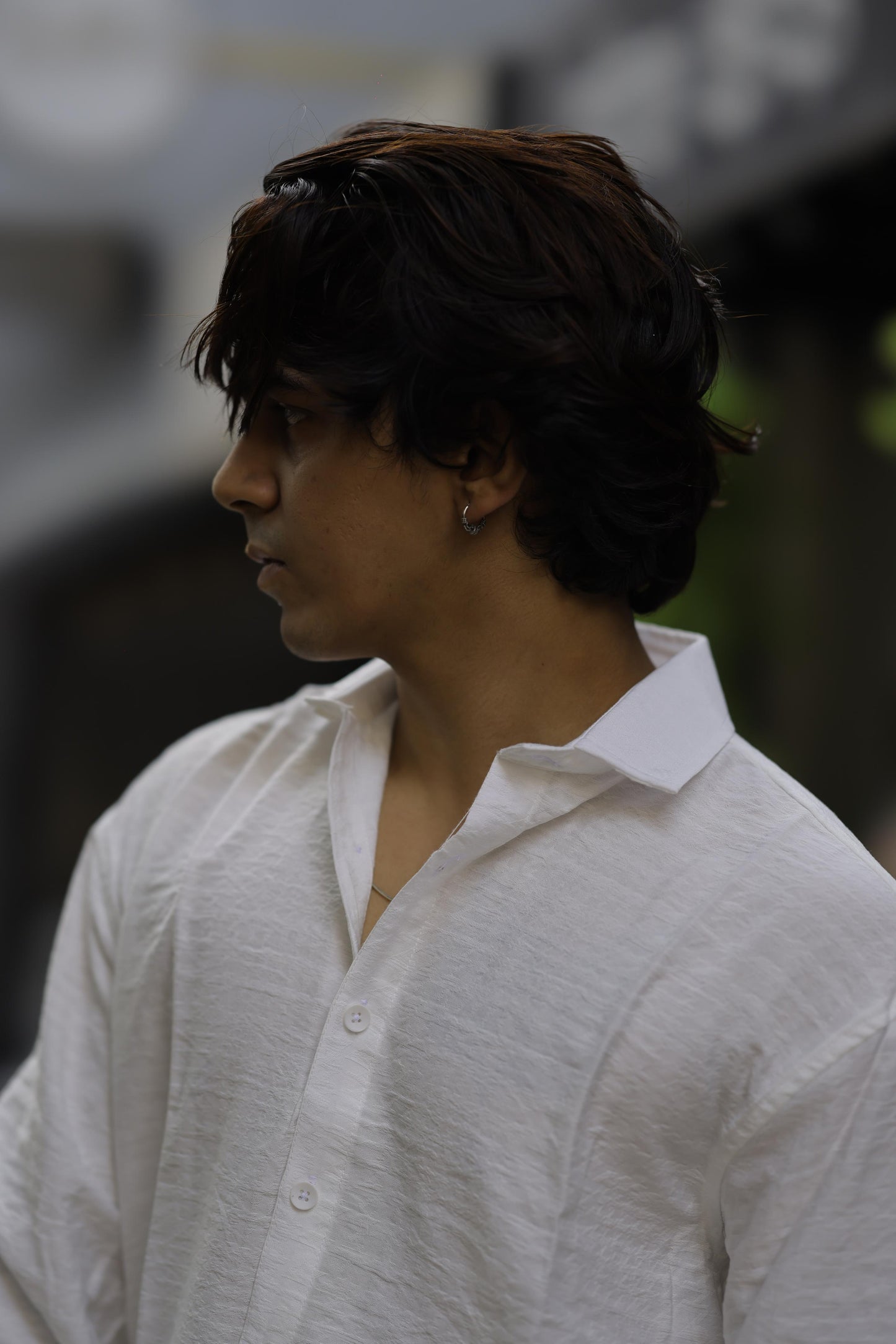 White Texture Full sleeve shirt