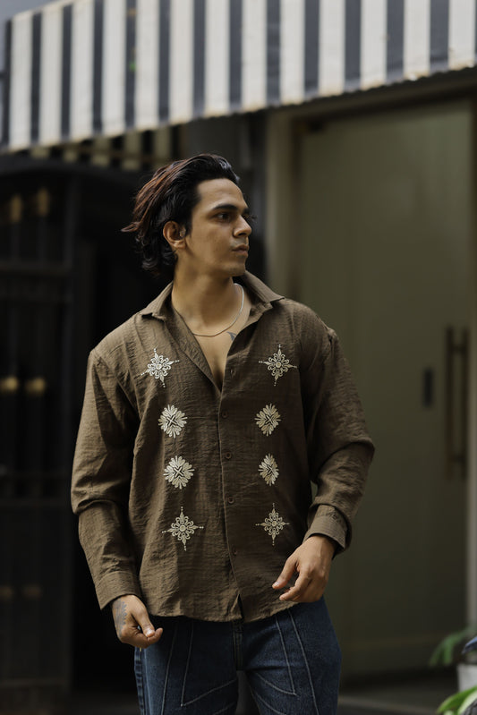 Classic Floral Embroidery Shirt