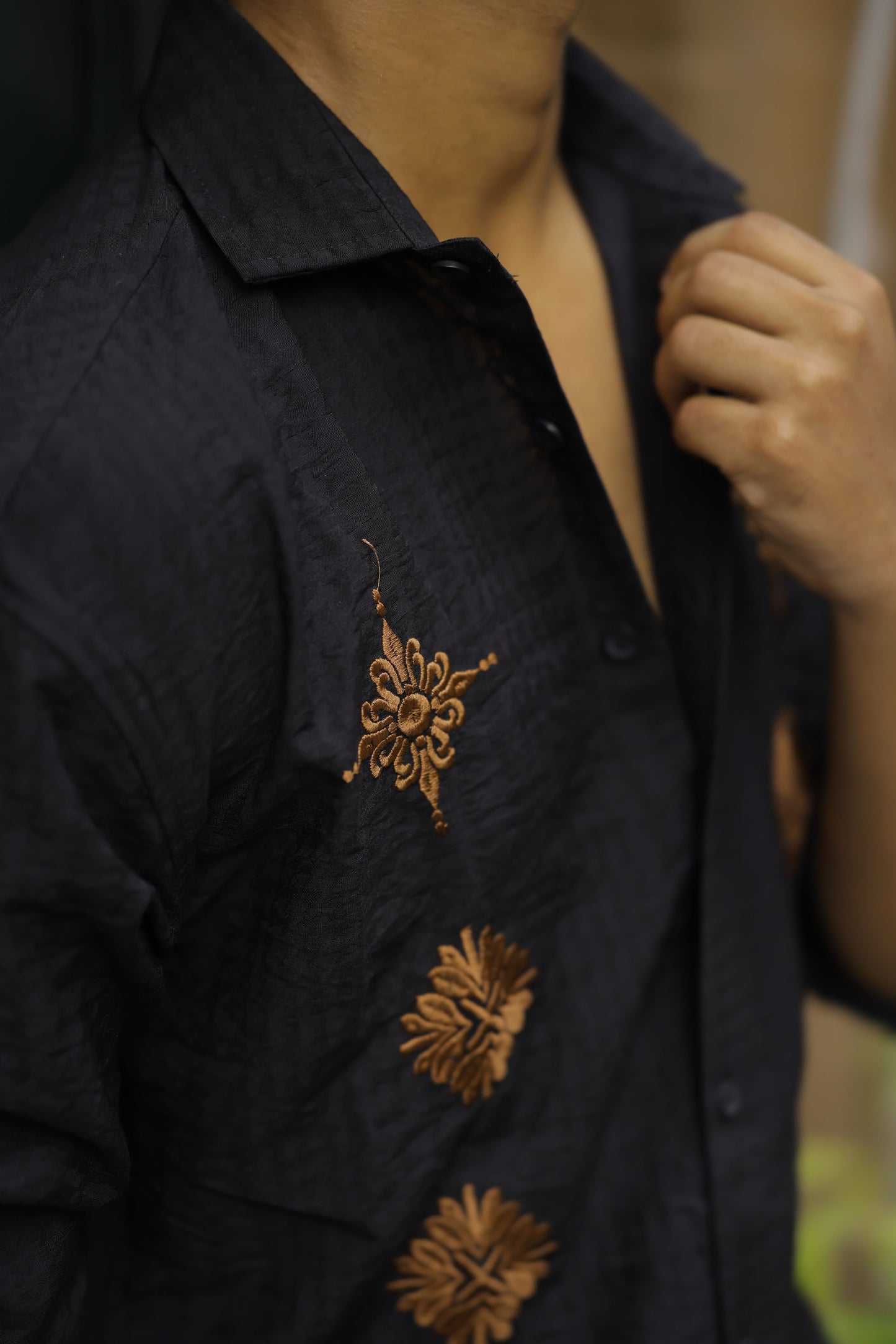 Classic Floral Embroidery Shirt