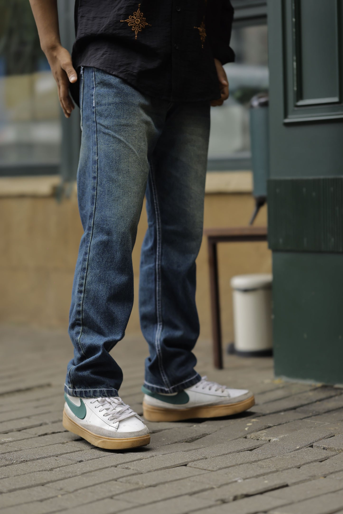 Blue Denim wash straight fit Jeans