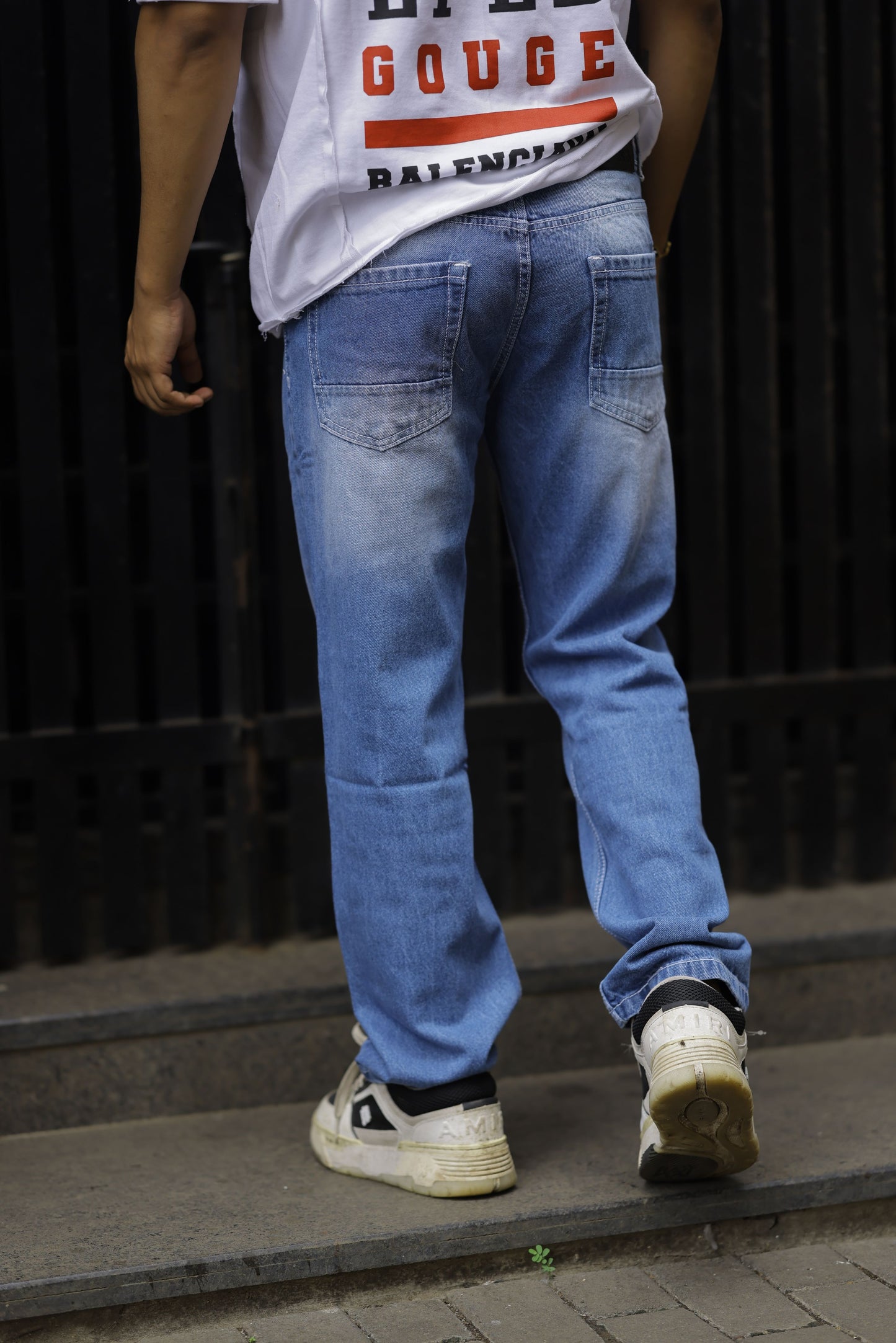 Blue Denim wash straight fit Jeans